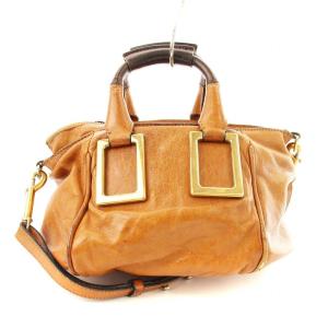Chloe エテル ハンドバッグ ショルダー 2WAY レザー ロゴ 茶 3S0646-7A733 /MM GY17