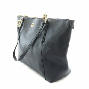COACH トートバッグ ハンドバッグ レザー ロゴチャーム 紺 ネイビー F57526 /BB MT GY17