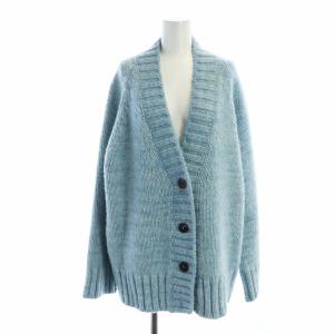 ニットカーディガン 厚手 アルパカ混 S 水色 SI0GP0004 S17802