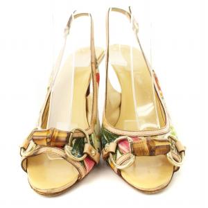 GUCCI ストラップサンダル 花柄 ピンヒール 36C マルチカラー 138710 /MM MT GY18