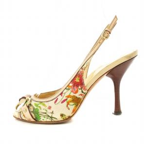 GUCCI ストラップサンダル 花柄 ピンヒール 36C マルチカラー 138710 /MM MT GY18