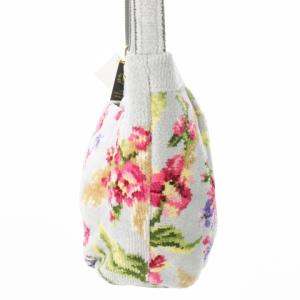 FEILER ショルダーバッグ シュニール織 花柄 ロゴ グレー /AO11 GY18