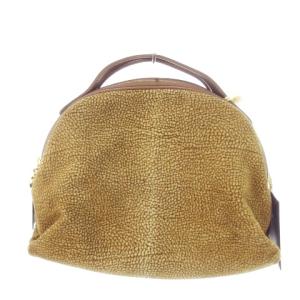 PATENTED redwall ハンドバッグ スエード レザー うずら柄 茶 ブラウン /MN13 GY18