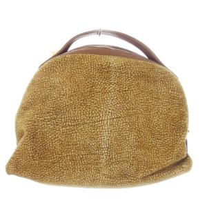 PATENTED redwall ハンドバッグ スエード レザー うずら柄 茶