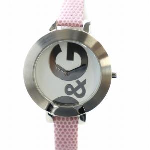 フープラ HOOP-LA 腕時計 ウォッチ クォーツ レザー ロゴ シルバー色 ピンク DW0597 GY18