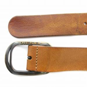 DIESEL ベルト カウレザー 牛革 ロゴ 95 茶 ブラウン /RO GY18 MT