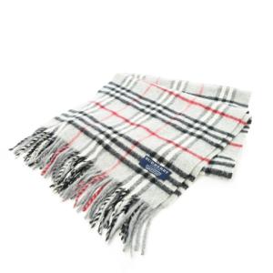 ヴィンテージ カシミヤ マフラー ノバチェック グレー