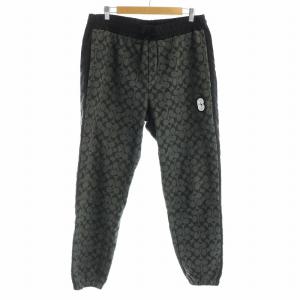 シグネチャー ジョガー イージーパンツ ロゴ 総柄 L グレー 黒 ブラック C7806 /MW GY18