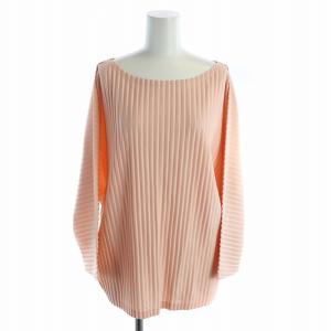イッセイミヤケ ISSEY MIYAKE カットソー 半袖 ラグラン プリーツ ピンク 3 L PP71-JK752