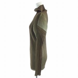 PLEATS PLEASE ISSEY MIYAKE イッセイミヤケ ISSEY MIYAKE カットソー 長袖 プリーツ ハイネック グラデーション F 緑