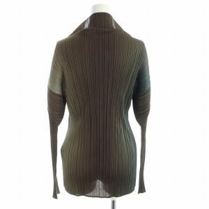 PLEATS PLEASE ISSEY MIYAKE イッセイミヤケ ISSEY MIYAKE カットソー 長袖 プリーツ ハイネック グラデーション F 緑