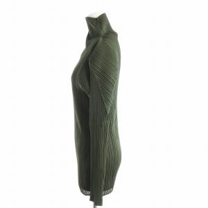 PLEATS PLEASE ISSEY MIYAKE イッセイミヤケ ISSEY MIYAKE カットソー 長袖 プリーツ ハイネック 緑 グリーン 4 XL