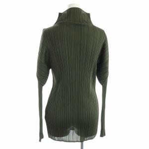 PLEATS PLEASE ISSEY MIYAKE イッセイミヤケ ISSEY MIYAKE カットソー 長袖 プリーツ ハイネック 緑 グリーン 4 XL