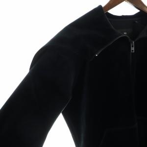 Y-3 ベルベット VELVET FZ HDY ジップアップパーカー フーディー ベロア 長袖 ロゴ 2XS 黒