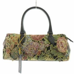 ハンドバッグ 花柄 ゴブラン織り 総柄 タグ付き 黒 ブラック /BB MT GY18