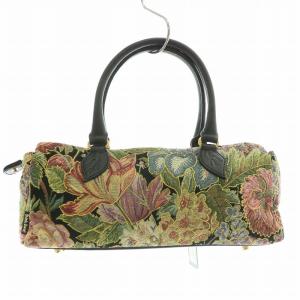 Think Bee ハンドバッグ 花柄 ゴブラン織り 総柄 タグ付き 黒 ブラック /BB MT GY18