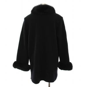 YVES SAINT LAURENT ニットコート フォックスファー付き M SPS6A560