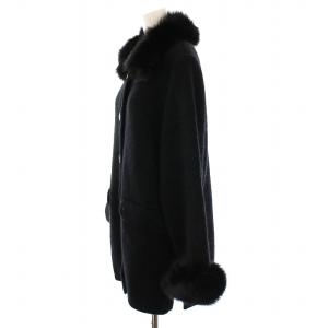 YVES SAINT LAURENT ニットコート フォックスファー付き M SPS6A560