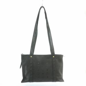 MCM トートバッグ ハンドバッグ ロゴ PVC 総柄 黒 ブラック /BB MT GY18