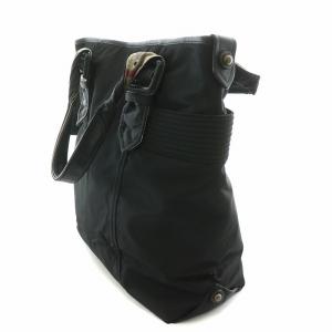 BURBERRY トートバッグ ナイロン 裏地チェック ブラック