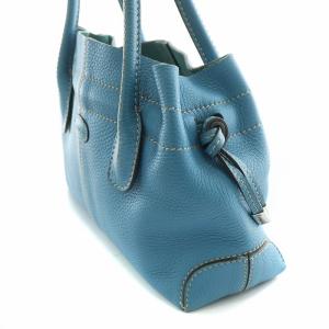 TOD'S D-Bag ハンドバッグ レザー ロゴ 青 ブルー /BB MT GY18