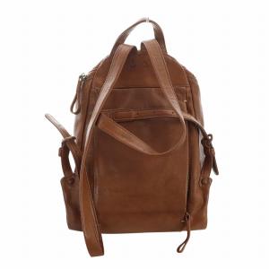 genten リュックサック デイバッグ バックパック レザー 型押し ロゴ 茶 ブラウン GY11 /MQ