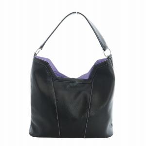 濱野皮革 ワンショルダーバッグ トート レザー シボ革 ロゴ プレート 黒 ブラック GY18 /MQ