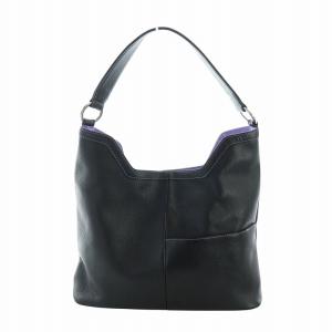 HAMANO 濱野皮革 ワンショルダーバッグ トート レザー シボ革 ロゴ プレート 黒 ブラック GY18 /MQ