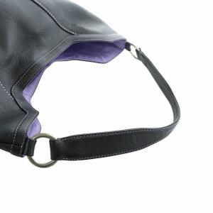 HAMANO 濱野皮革 ワンショルダーバッグ トート レザー シボ革 ロゴ プレート 黒 ブラック GY18 /MQ