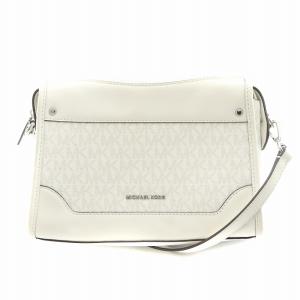 ショルダーバッグ ロゴ 総柄 PVC レザー 白 ホワイト /AN2 GY18 MT