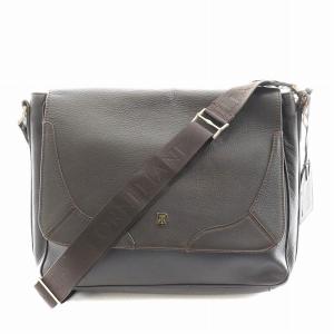 ショルダーバッグ ロゴ レザー イタリア製 茶 ブラウン /AN3 MT GY11