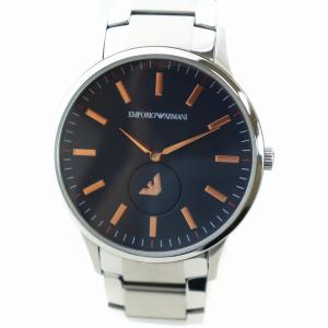 腕時計 ウォッチ クォーツ 紺文字盤 ロゴ スモセコ シルバー色 AR-11137 GY11 /MQ