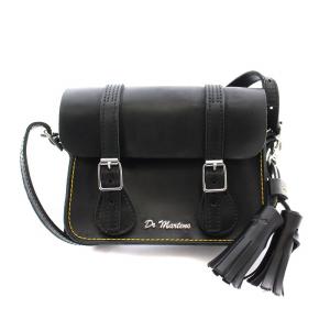 7インチ サッチェルバッグ ショルダーバッグ レザー タッセル ロゴ F 黒 ブラック 190665191974