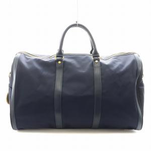 VALENTINO GARAVANI スポーツ sport ボストンバッグ ハンドバッグ ショルダーバッグ 2way ロゴ刺繍 ナイロン レザー 紺 ネイビー