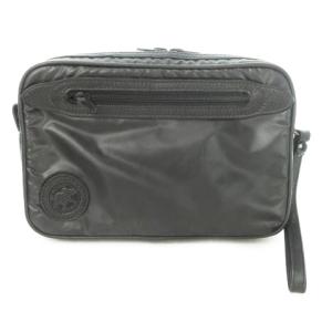 セカンドバッグ クラッチバッグ ナイロン レザーロゴ 黒 ブラック /AO7 GY18