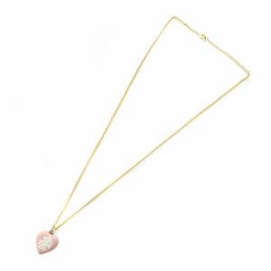 WEDGWOOD ネックレス アクセサリー ペンダント ロゴ 陶器 ハート ゴールド色 ピンク GY11 /MQ