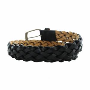 PAUL SMITH ベルト レザー 牛革 ロゴ 編み込み 黒 ブラック 茶 ブラウン GY18 /MQ