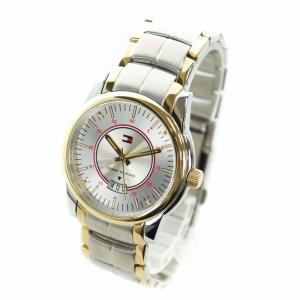 TOMMY HILFIGER 腕時計 ウォッチ クォーツ カレンダー付き ラウンド ロゴ シルバー色 GY18 /MQ