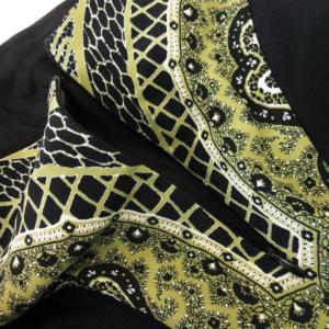 ETRO タイトスカート ひざ丈 配色 切替 ペイズリー柄 ストライプ ストレッチ 44 L 緑 グリーン 黒 ブラック