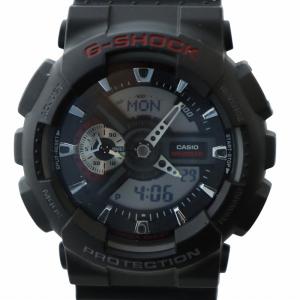 腕時計 ウォッチ クォーツ デジアナ ロゴ デイト カレンダー付き 黒 ブラック GA-110-1AJF