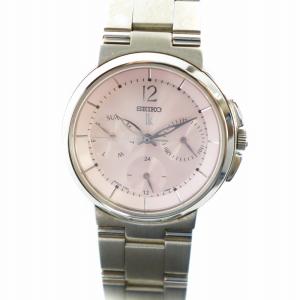 ルキア LUKIA 腕時計 ウォッチ クォーツ クロノグラフ ラウンド ピンク文字盤 シルバー色 ピンク