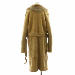 BARNEYS NEW YORK ファーコート ラムレザー ベージュ