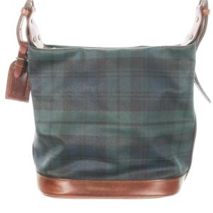 POLO RALPH LAUREN ショルダーバッグ PVC 切替 レザー ブラックウォッチ ロゴ 緑 グリーン /AO16 GY18