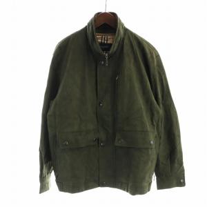 スタンドカラージャケット ブルゾン 長袖 ジップアップ ジレ ライナー付 ミドル M 緑 グリーン GY18