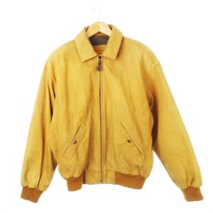 スイングトップ ジャケット ブルゾン ステンカラー ジップアップ レザー 本革 スエード M キャメル