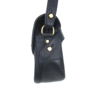 HUNTING WORLD ショルダーバッグ レザー ロゴ ゴールド金具 紺 ネイビー /AH19 GY18