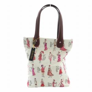 Think Bee トートバッグ タグ付き キャンバス レザー ロゴ 総柄 ビーズ スパンコール 白 ホワイト ピンク GY18