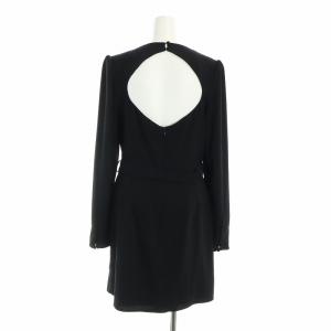 self-portrait ミドルワンピース ウエストベルト レース 長袖 US6 黒 ブラック SP23-063S GY18 /MQ