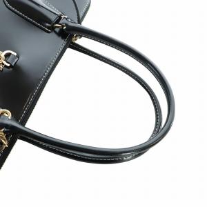 TORY BURCH スウィング サッチェルバッグ ハンドバッグ ショルダー 2WAY レザー チャーム付き 黒 ブラック 150736