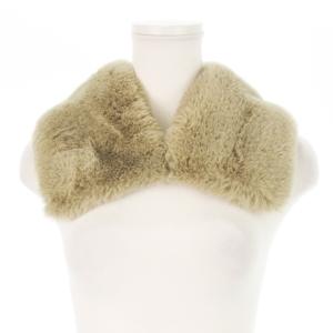 BLUE LABEL CRESTBRIDGE マフラー ファーティペット 3way フリンジ チェック ロゴ刺繍 ピンク 茶 ブラウン /MN7 GY17